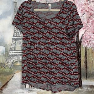 Lularoe Classic Disney Minnie Mouse Gray Red Black T-Shirt sz Medium EUC